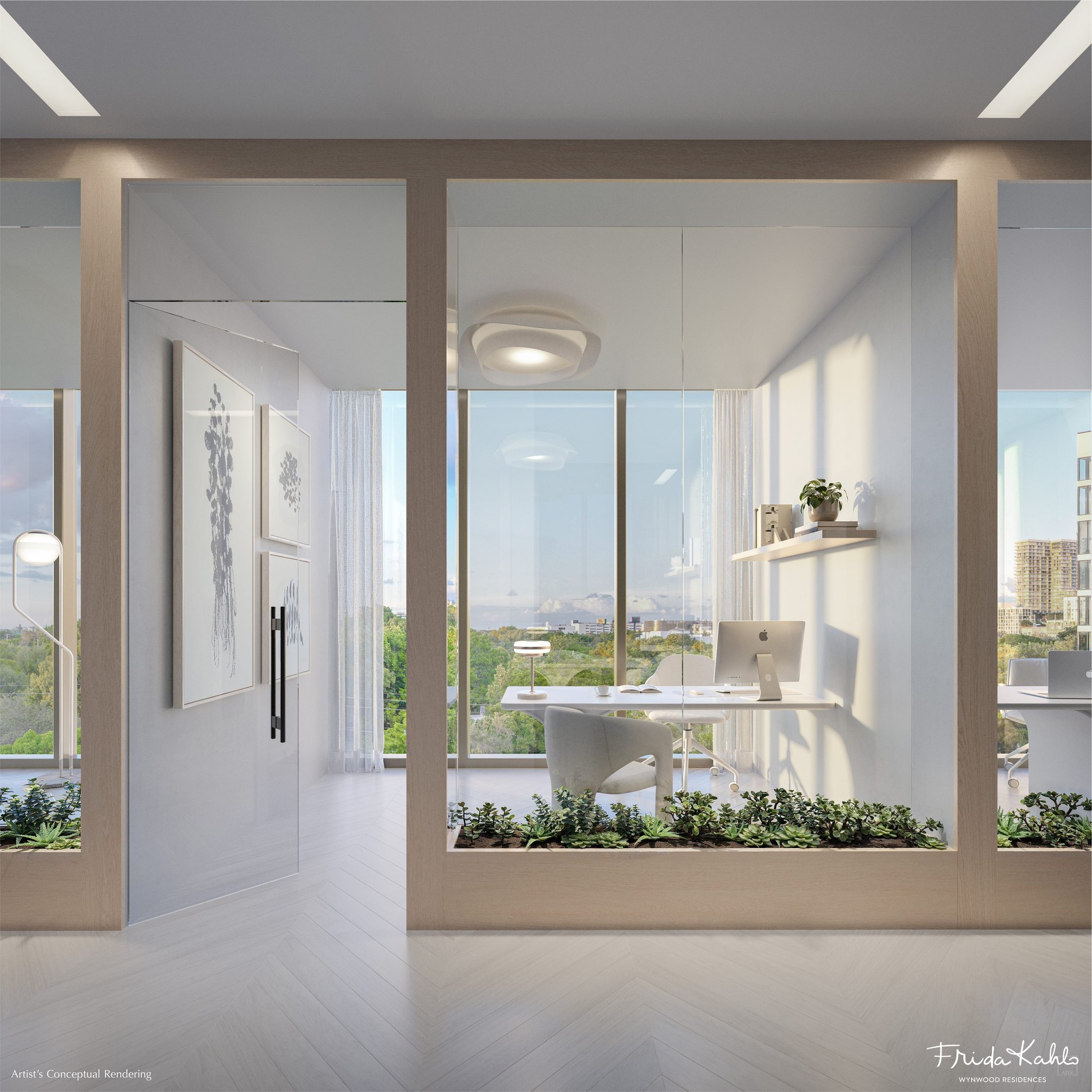 Glass-encased office suite on Level 3